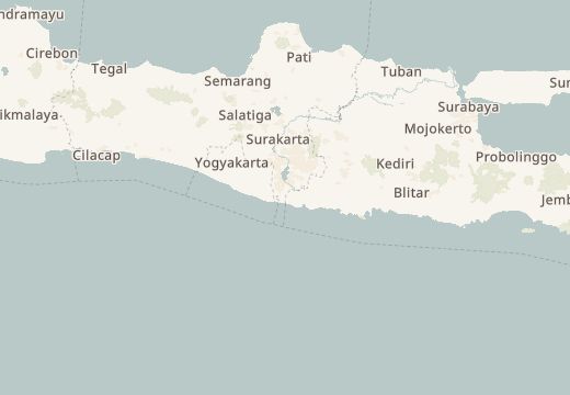 Map around Gunung Sewu, Java, Indonesia