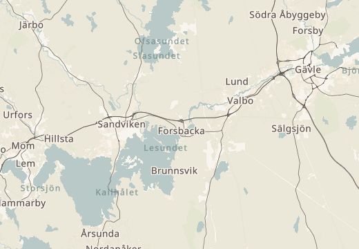 Map around Sundborn, Sweden