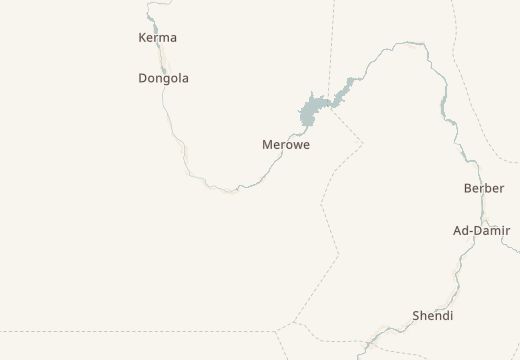Map around Korti, Sudan