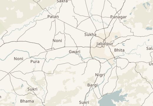 Map around Bhedaghat, Jabalpur, India