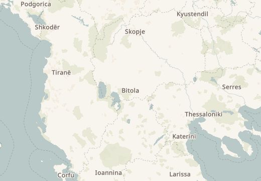 Map around Bitola, North Macedonia