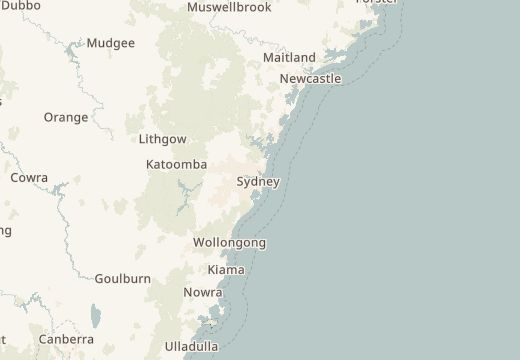 Map around Sydney Harbour, Australia