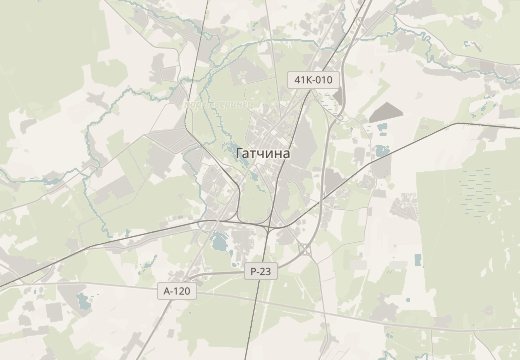 Map around Gatchina, Leningrad Oblast