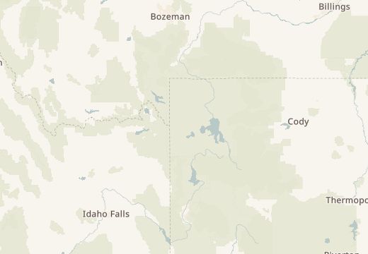 Map of Yellowstone, USA