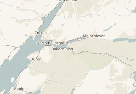 Map around Glencoe, Scotland
