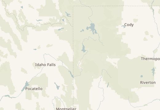 Map around The Tetons, USA