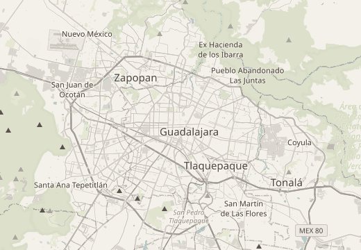 Mapa de Guadalajara, Mèxic