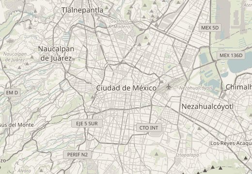 Map around Zócalo, Mexico City, Mexico