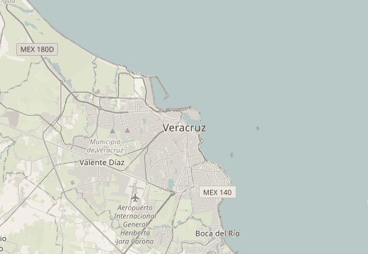 Map around Veracruz, Mexico