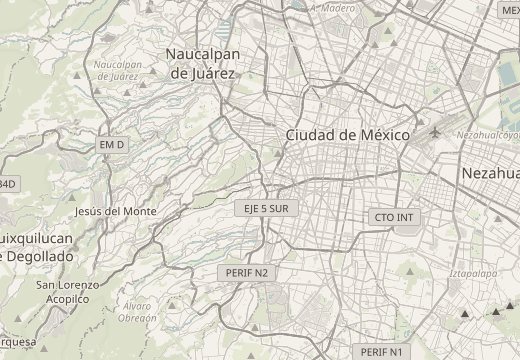 Map around Tacubaya, Mexico City, Mexico