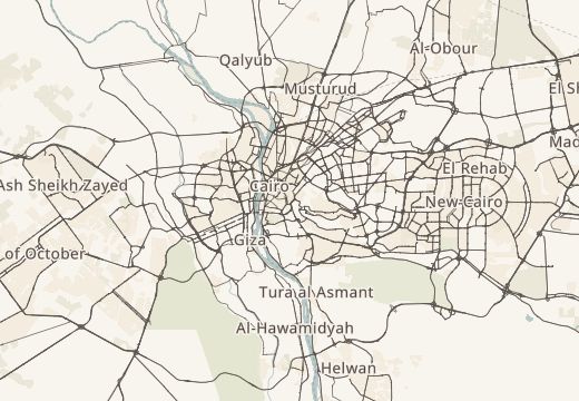 Map around Citadel of Saladin, Cairo