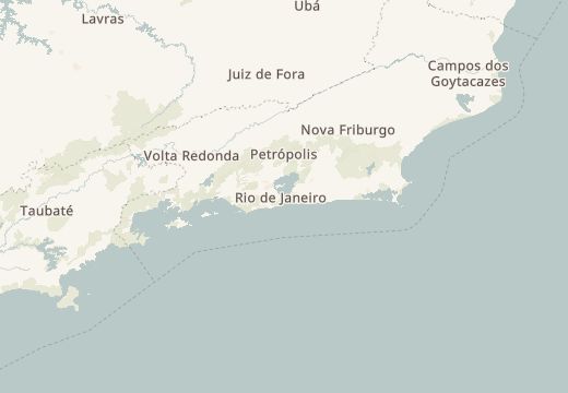 Map of Rio de Janeiro, Brazil