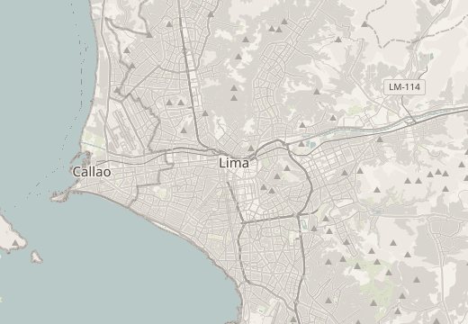 Map around Plaza Mayor, Lima, Peru