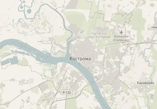 Map around Kostroma, Russia