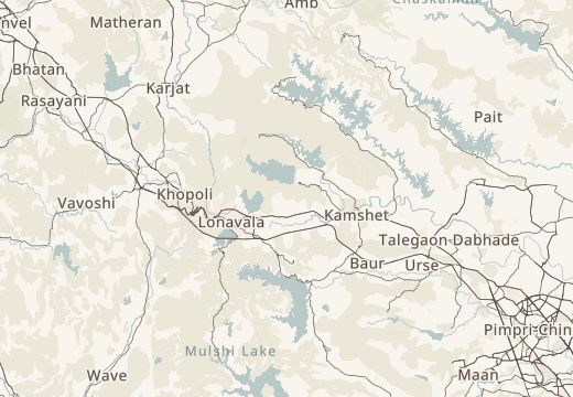 Map around Karla Caves, Maharashtra, India