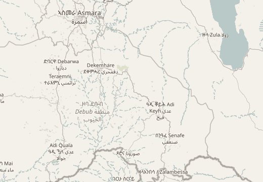 Map around Digsa, Eritrea