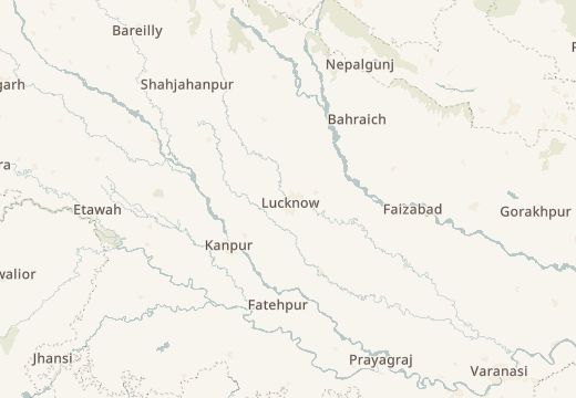 Map around Lucknow, India