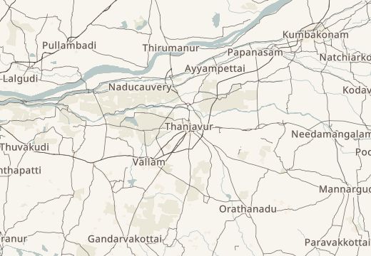 Map around Thanjavur, India