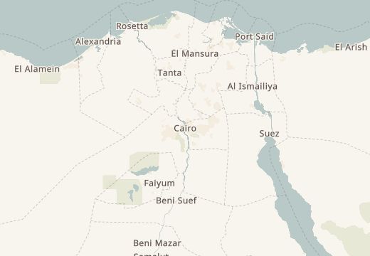 Map of Cairo and the Pyramids of Giza, Egypt