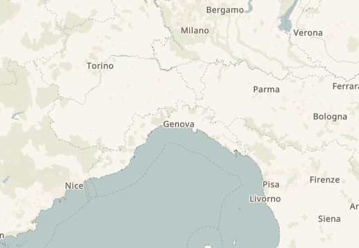 Map around Genoa, Italy