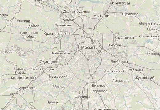 Map around Sparrow Hills, Moscow
