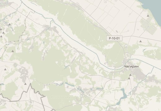 Map around Subotiv, Cherkasy Oblast, Ukraine