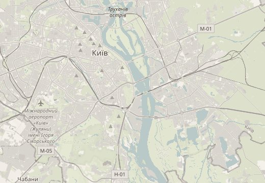 Map around Vydubychi, Kyiv, Ukraine