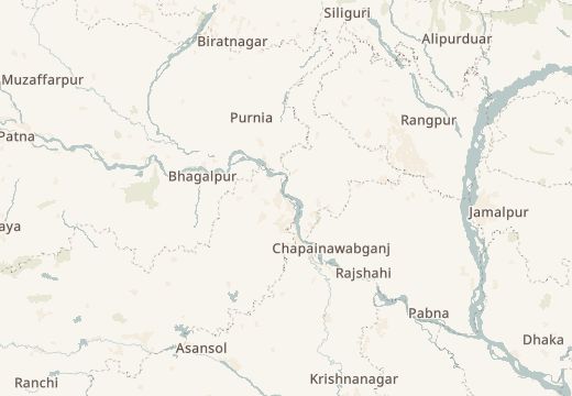 Map around Rajmahal Hills, Bengal