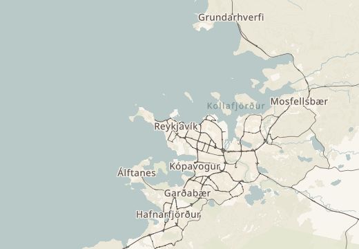 Map of Reykjavik and Thingvellir, Iceland