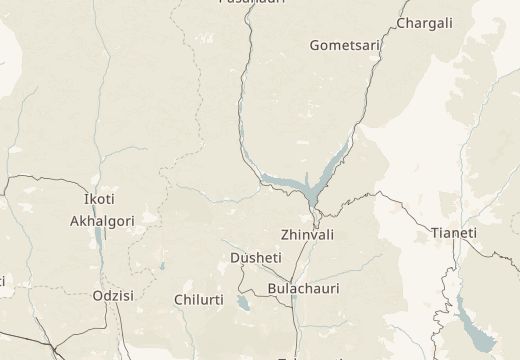 Map around Ananuri, Georgia