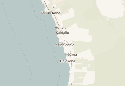 Map around Kealakekua Bay, Hawaii