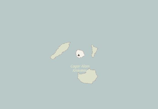 Map around Krakatoa, Sunda Strait, Indonesia