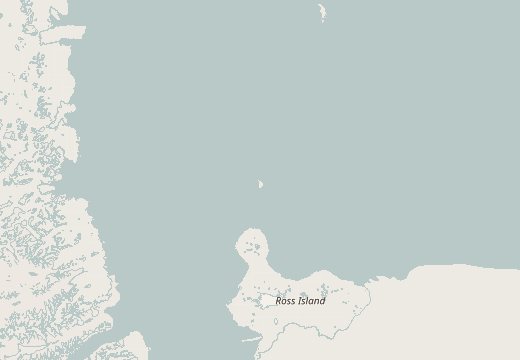 Map around Beaufort Island, Ross Sea, Antarctica