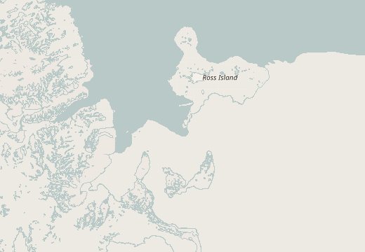 Map around Hut Point, Ross Island, Antarctica